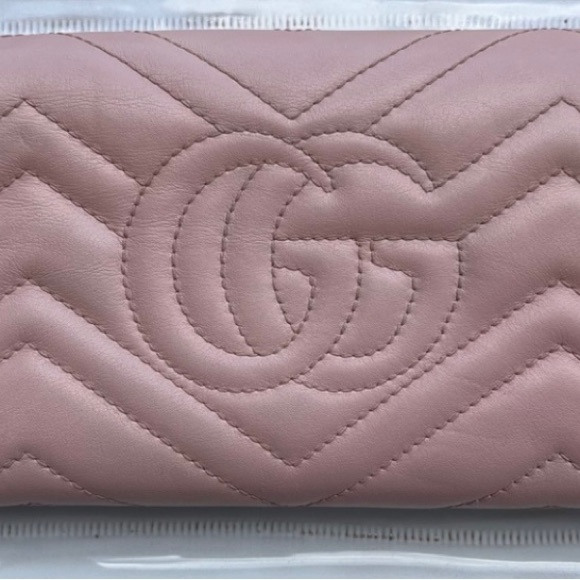 Gucci Calfskin Matelasse GG Marmont Continental🩷🩷🩷 Perfect Pink💛💛💛 - Picture 2 of 8